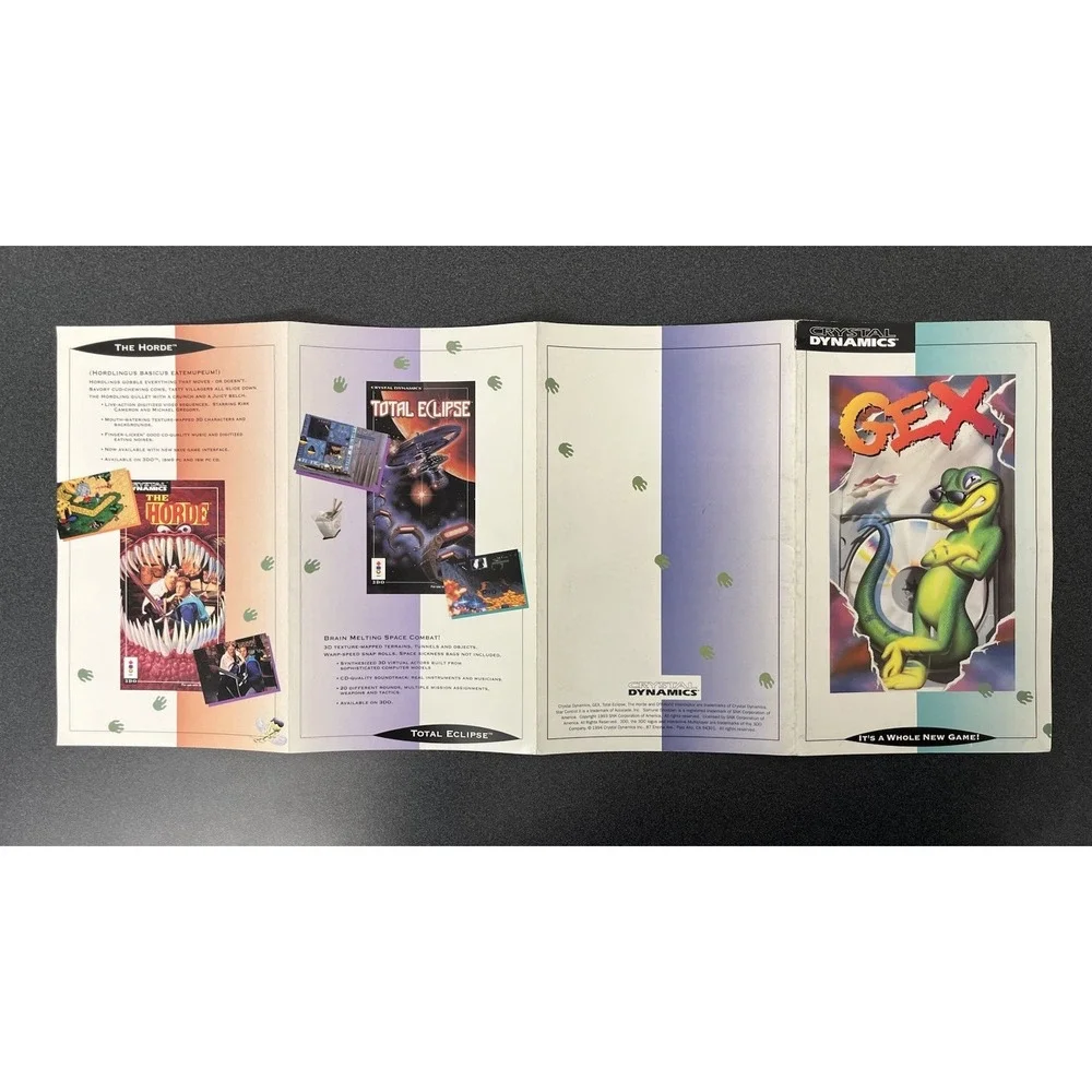 Crystal Dynamics Gex Game Display Brochure Only 3DO 1994